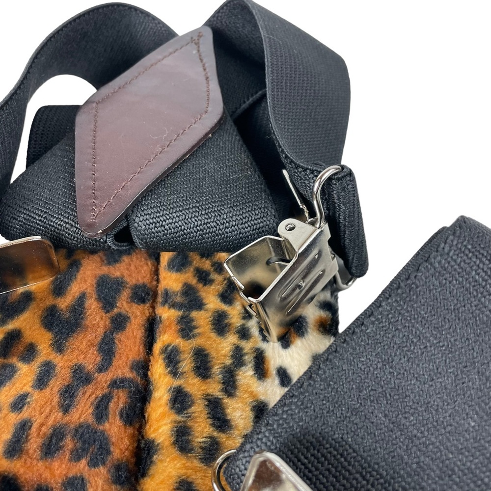 Handmade Cheetah Print Suspenders Alligator Clip 2x2 Faux Fur Halloween Costume - Picture 9 of 16